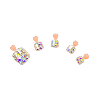 Radiant Multicolored Rhinestones-Toe Nails