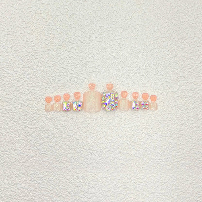 Radiant Multicolored Rhinestones-Toe Nails