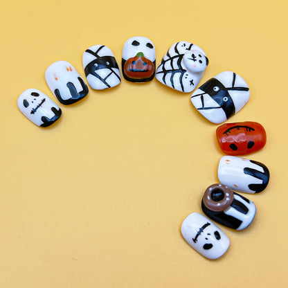 Handmade|Whimsical Pumpkin-Round Nails